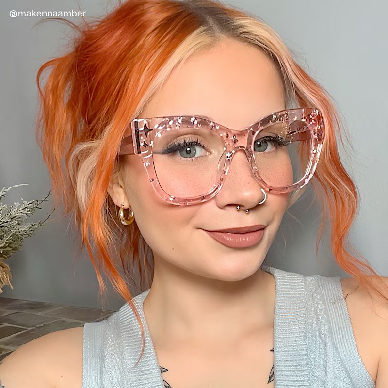 Minfia Carré Rose Lunettes8