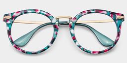 Quentina Bleu Ronde lunettes3