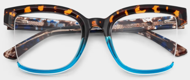 Cadogan Carrées Bleues Écaille TR90 Lunettes1