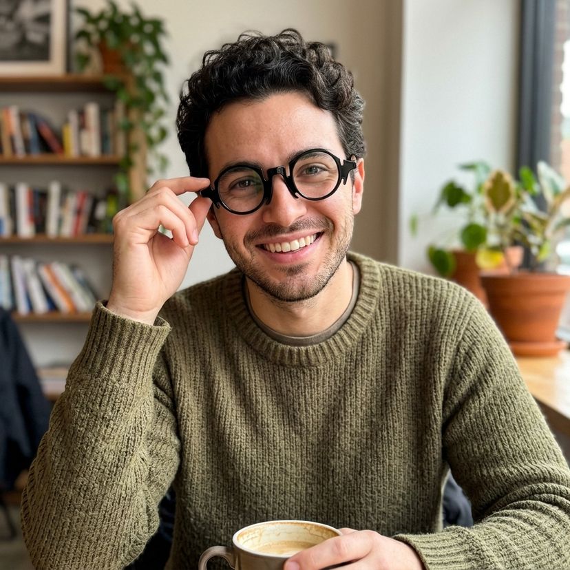Charlie Noir Ronde lunettes