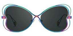 Aretha Irisé Géométrique lunettes de soleil0