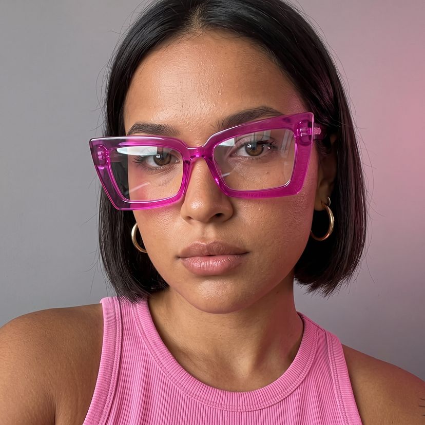 Newell Rose Rectangulaire lunettes