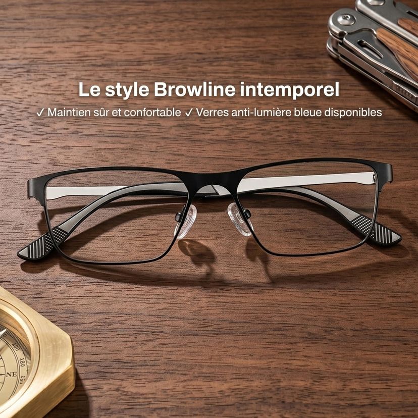 Kellen Noir Browline lunettes