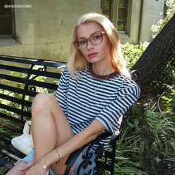 Madeline Beige Cat-eye lunettes5