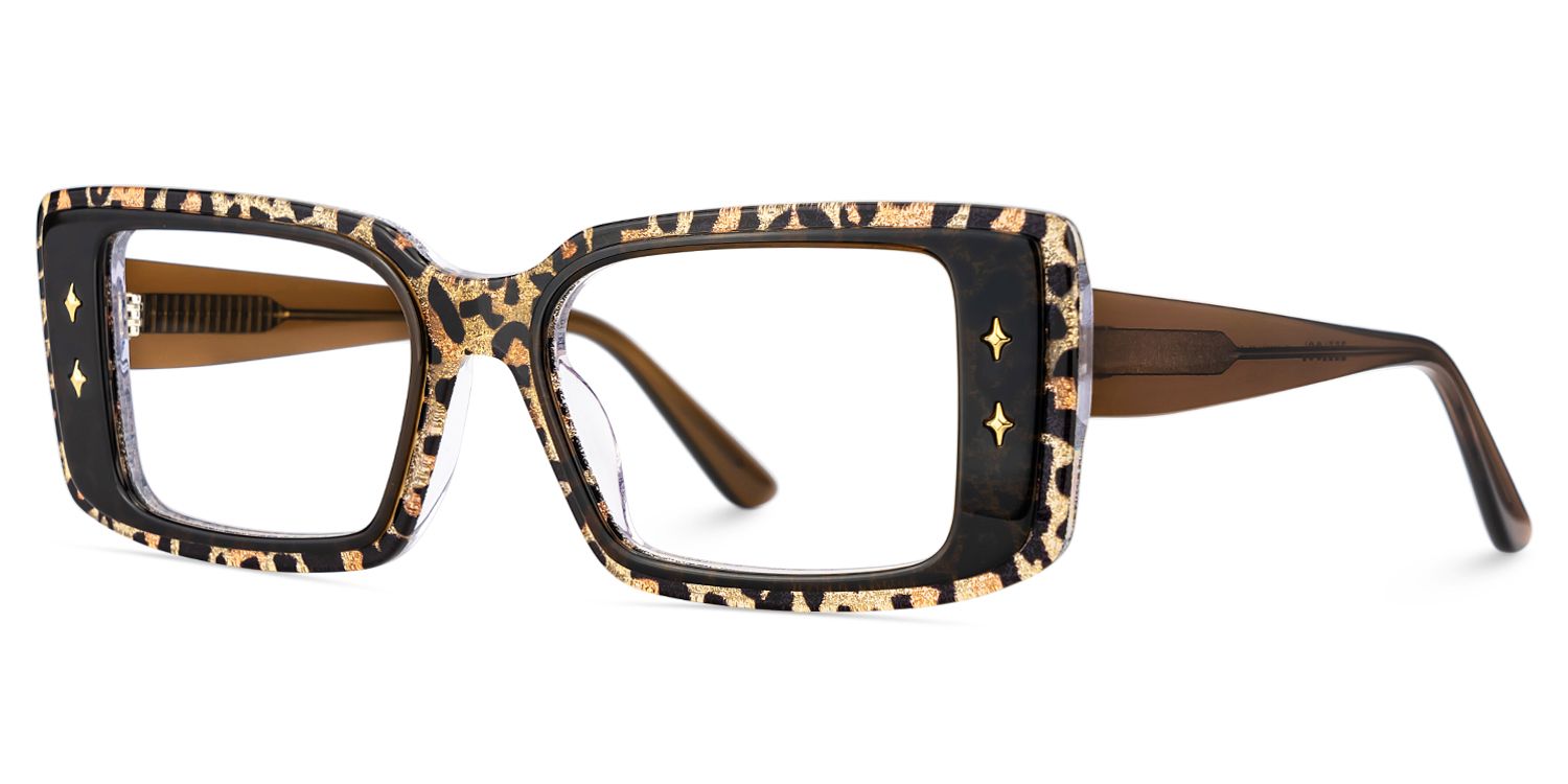 Gleam Rectangulaire Léopard Lunettes5