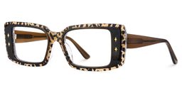 Gleam Léopard Rectangulaire lunettes5