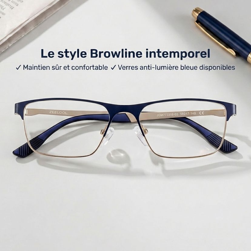 Kellen Bleu Browline lunettes