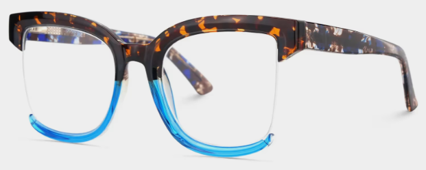 Cadogan Carrées Bleues Écaille TR90 Lunettes2