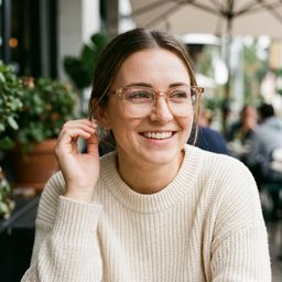 Hailey Beige Carré lunettes6