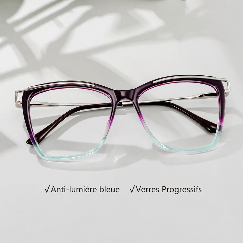 Krystle Bleu-violet Carré lunettes