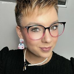 Chanty noir-violette Ronde lunettes5