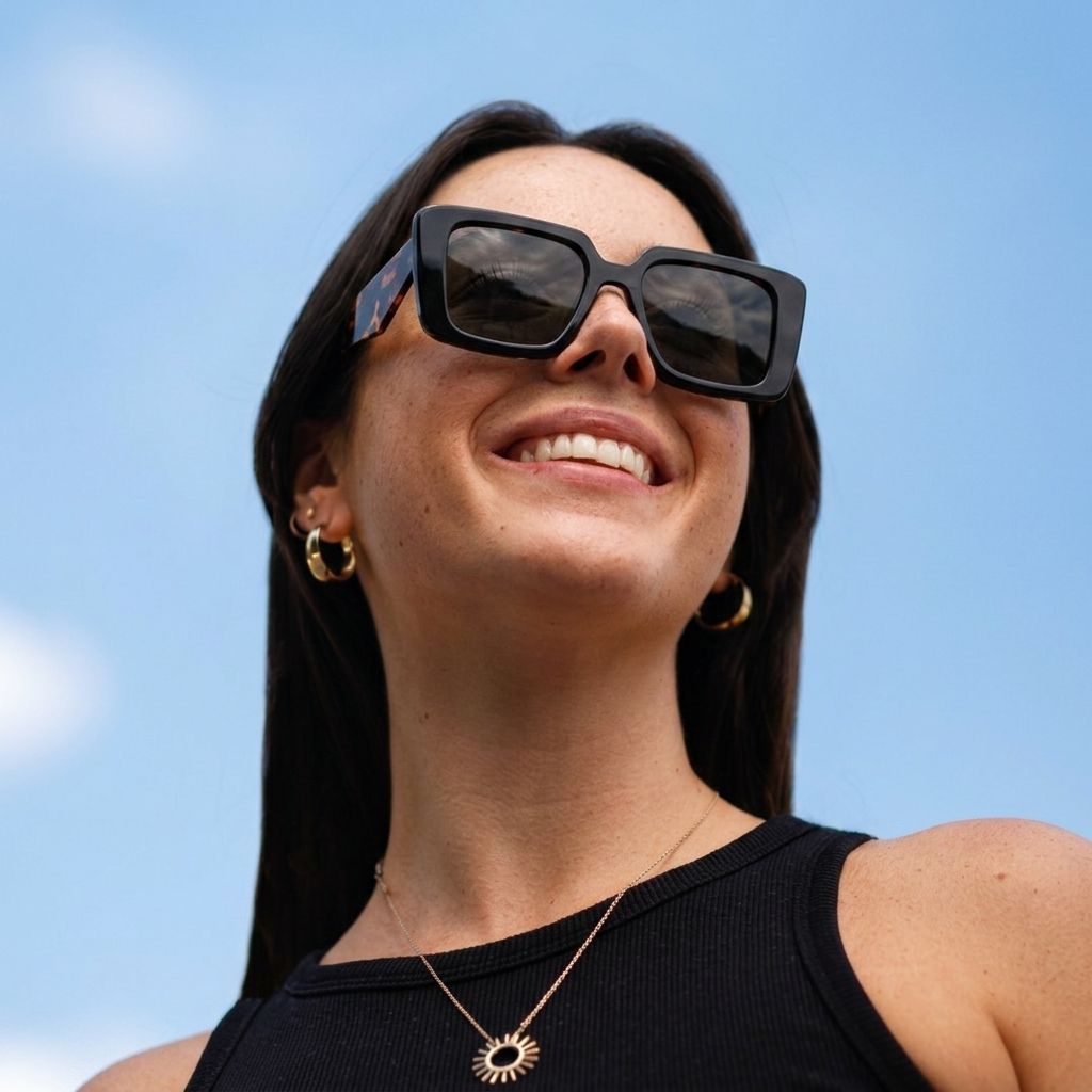 Reeve Rectangle Noir Lunettes de soleil à Monture en Ligne | ZEELOOL FR5