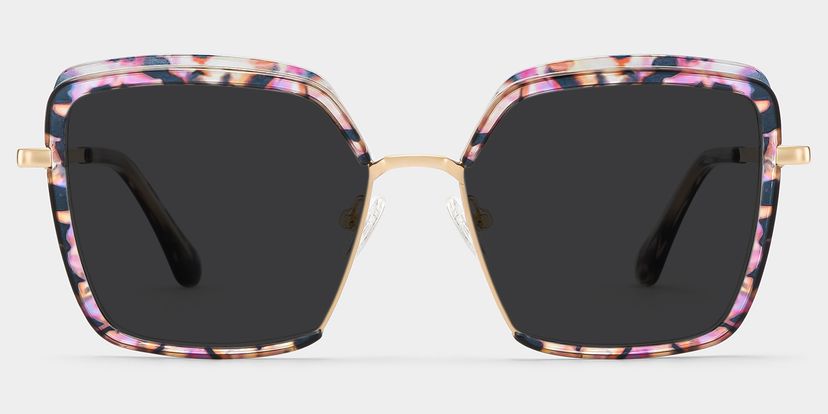 Cordaro Violet-Floral Carré lunettes de soleil