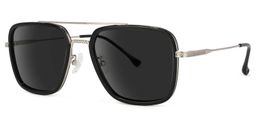 Nayeli Noir-Argent Aviateur lunettes de soleil1