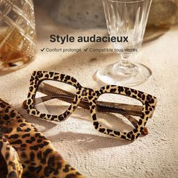 Megan Imprimé léopard Carré lunettes0
