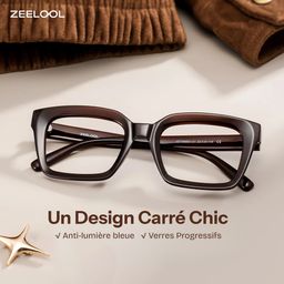 Marley Marron Foncé Rectangulaire lunettes0