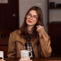 Clementine Marron Transparent Carré lunettes7