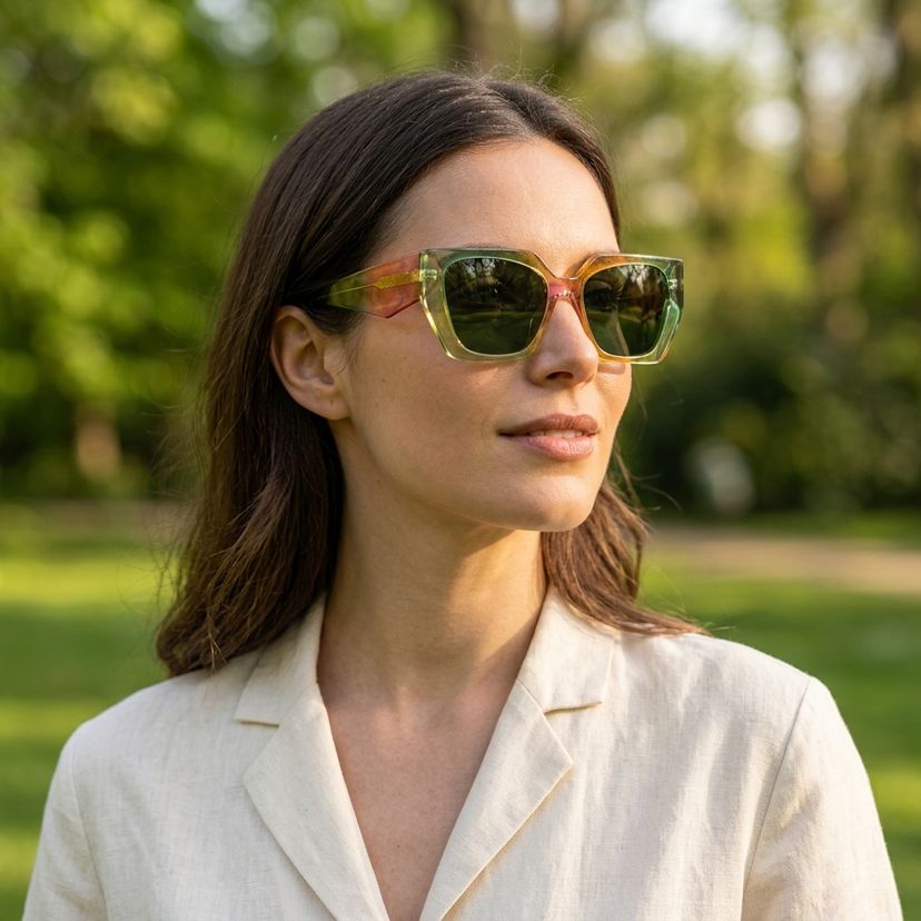 Sileidy Multicolor Géométrique lunettes de soleil