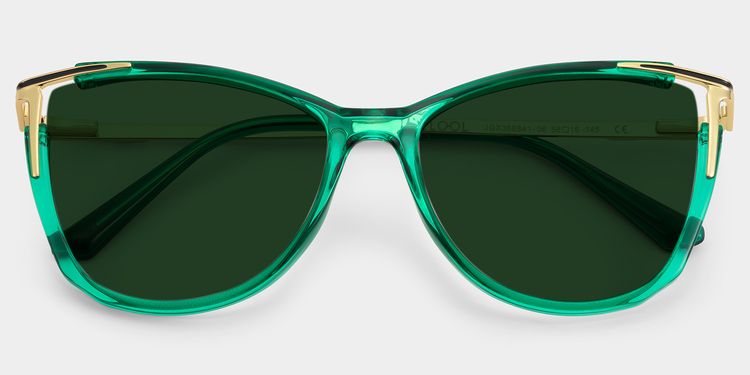 Yomary Vert Cat-eye lunettes de soleil