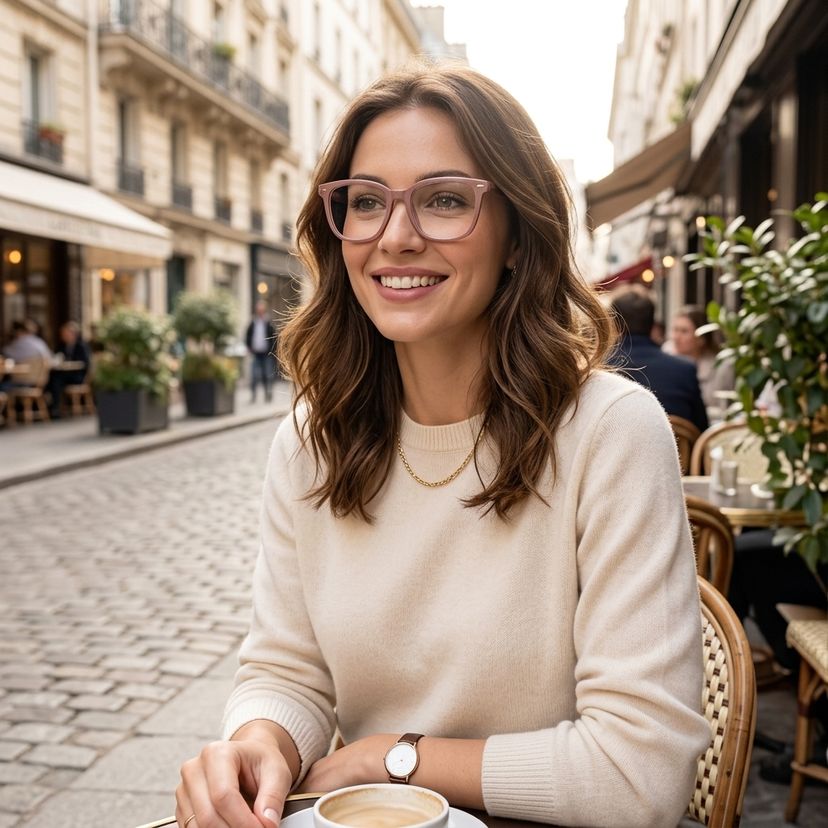 Lana Marron Carré lunettes