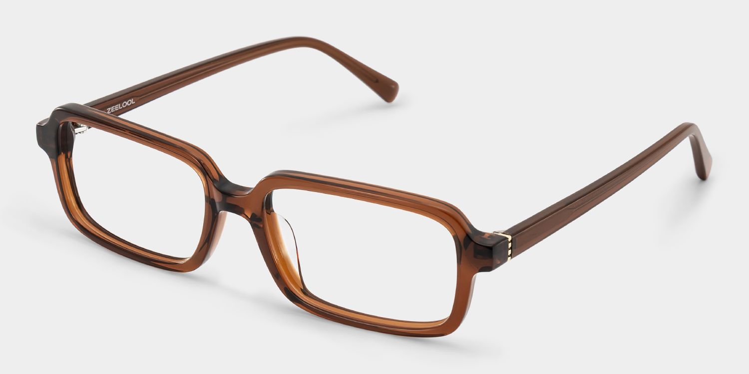 Danielle Lunettes rectangulaires en acétate marron3