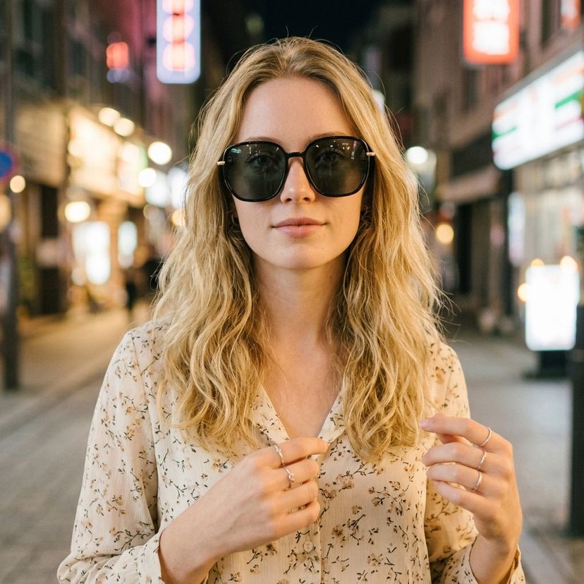 Joana Noir Géométrique lunettes de soleil