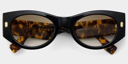 Reina Noir Géométrique lunettes de soleil1