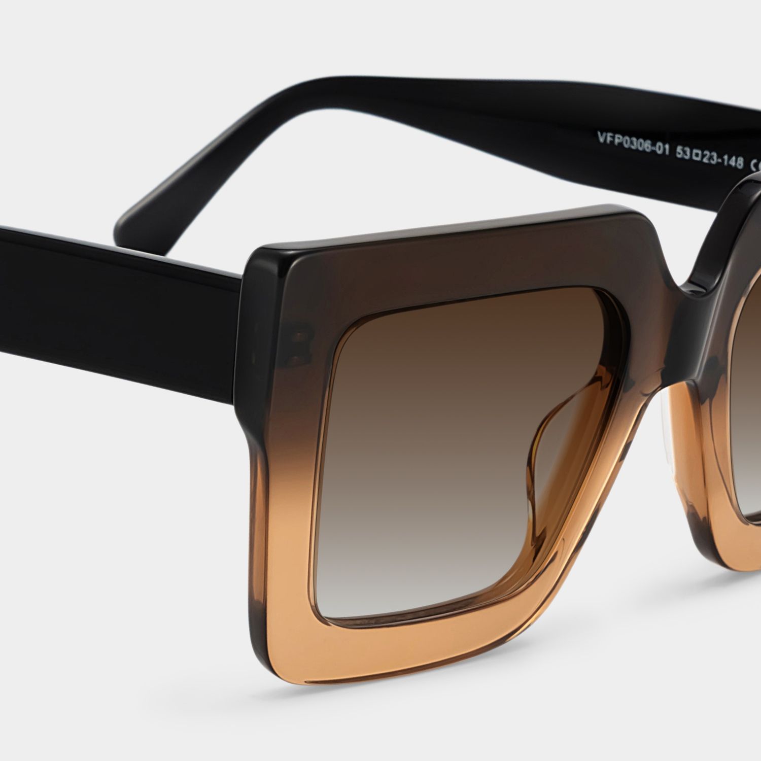 Brandon Square Marron Lunettes de soleil à Monture en Ligne | ZEELOOL FR4