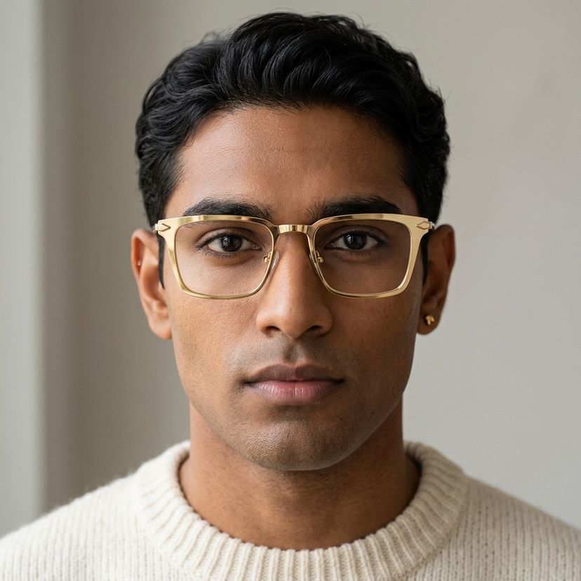 Chaney Or Rectangulaire lunettes