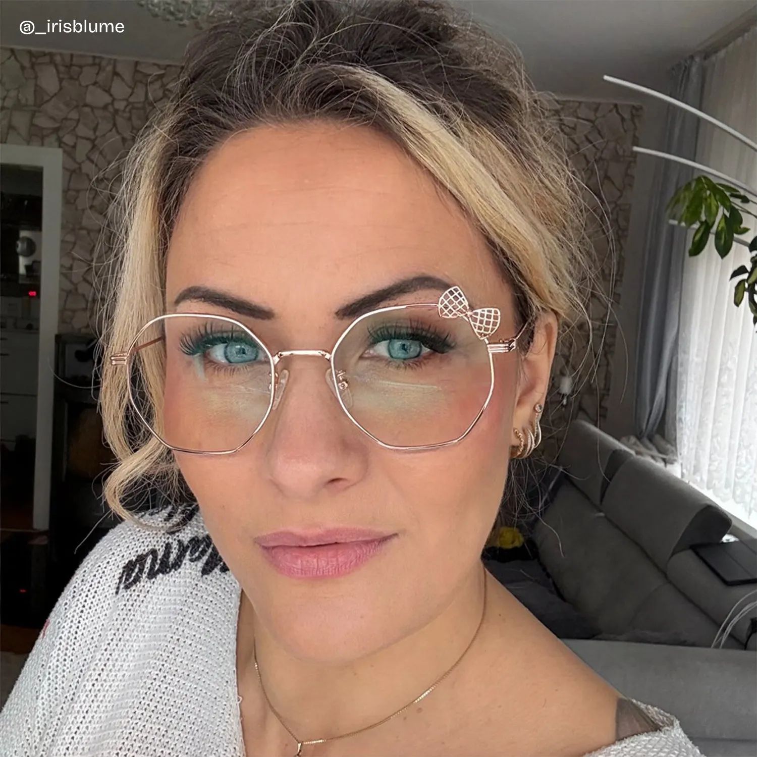 Kaitlyn Lunettes géométriques en or rose5