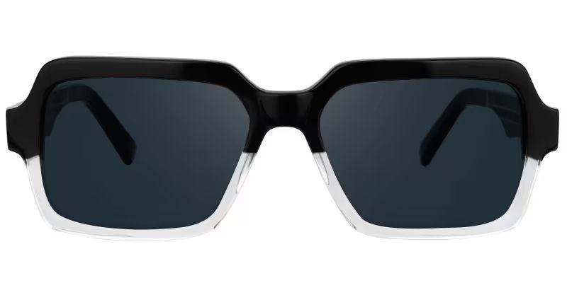 Jack Noir-Cristal Rectangulaire lunettes de soleil