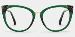 Dalton vert foncé Cat-eye lunettes0