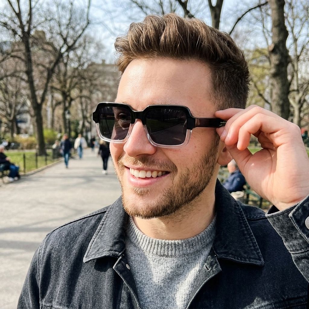 Lunettes de soleil de vue Rectangle Noir-Cristal Jack | ZEELOOL4