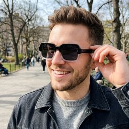 Jack Noir-Cristal Rectangulaire lunettes de soleil4