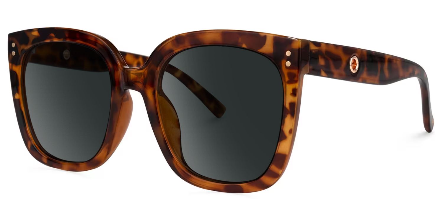 Ebony Square Tortue Lunettes de soleil pour Sublimer votre Visage | ZEELOOL FR2