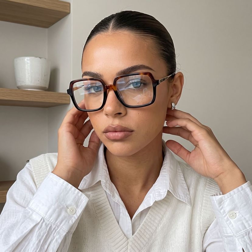 Beatrice Bicolore Rectangulaire lunettes