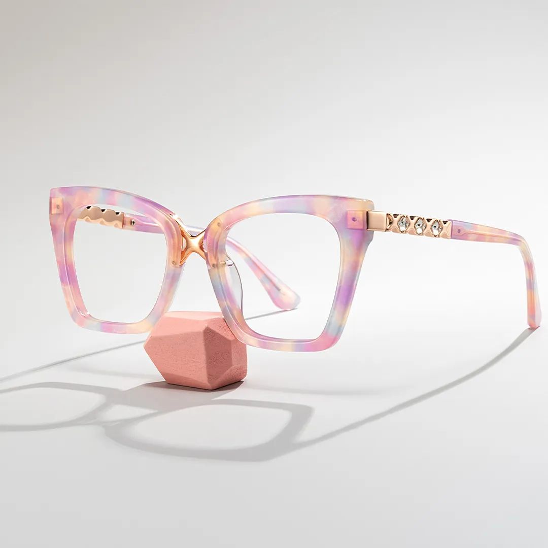 Darlyn Lunettes œil de chat roses mélangées0