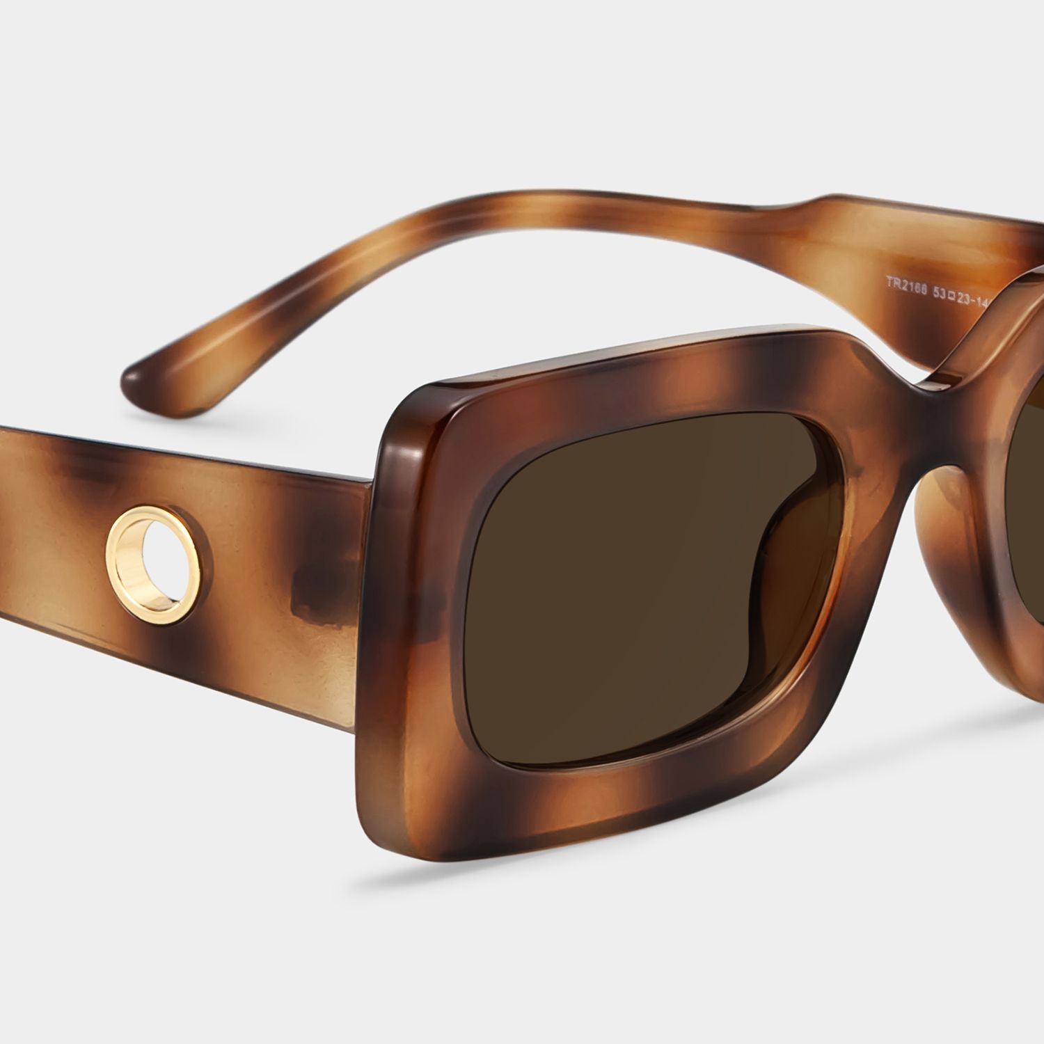 Ruby Rectangle Tortue Lunettes de soleil à Monture en Ligne | ZEELOOL FR4