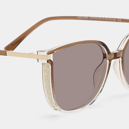 Rodz Marron Cristal Carré lunettes de soleil4