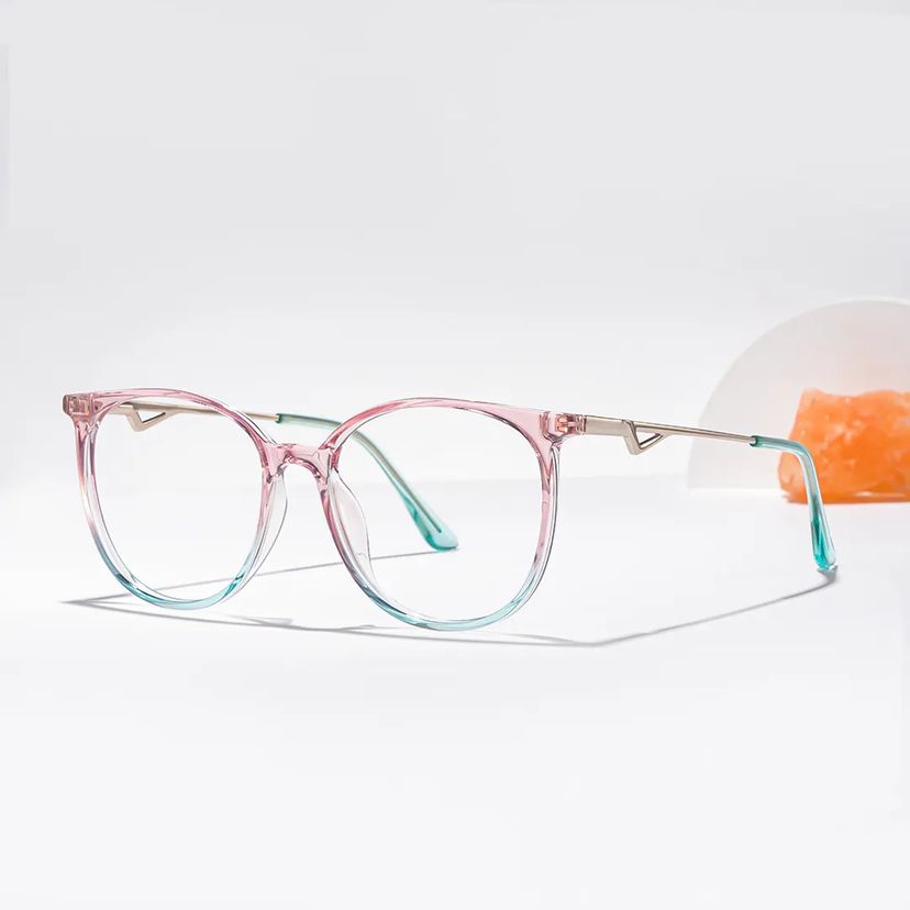 Chanty Rose et vert Ronde lunettes