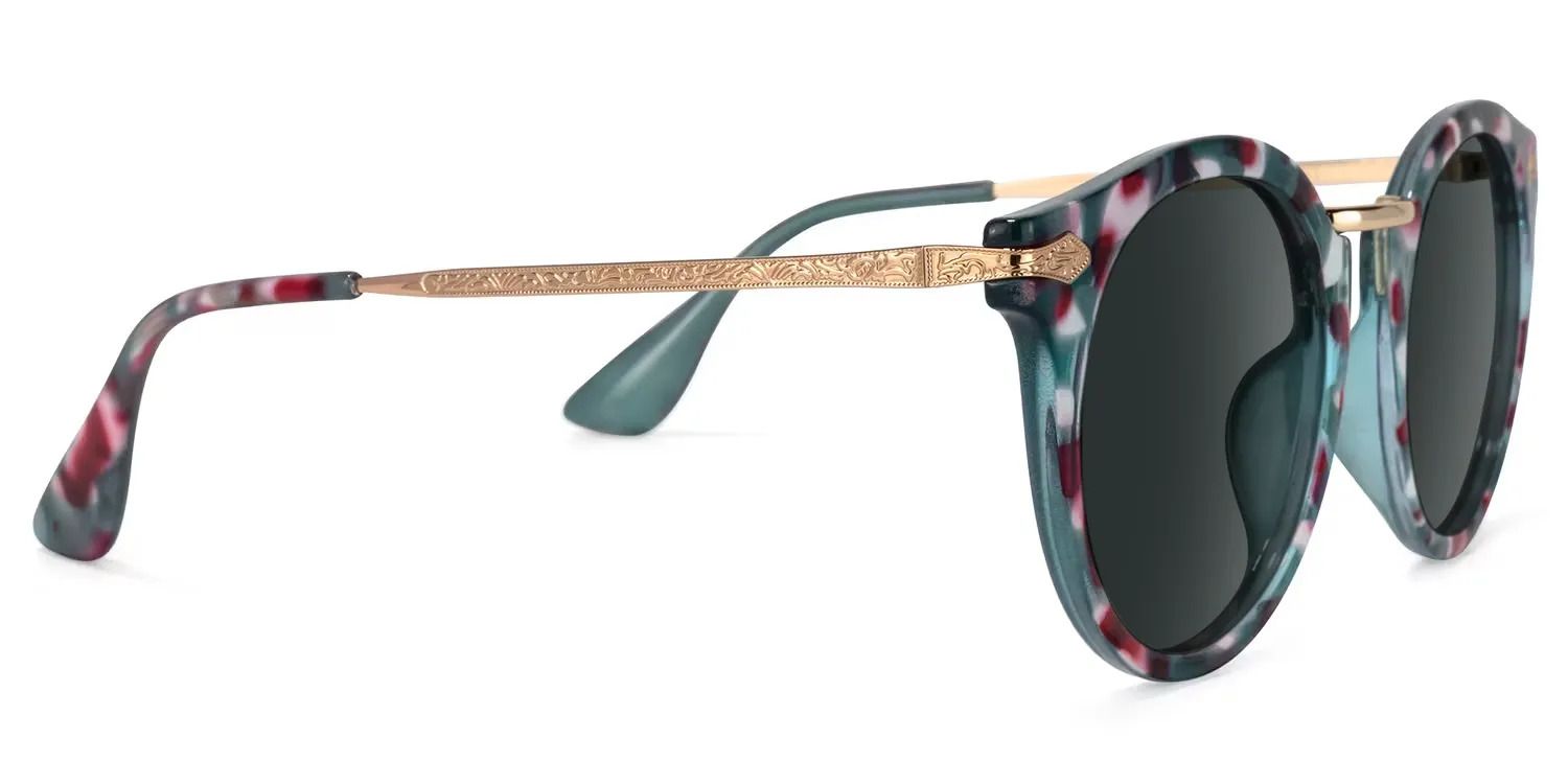 Quentina Round Bleu Lunettes de soleil pour Sublimer votre Visage | ZEELOOL FR2