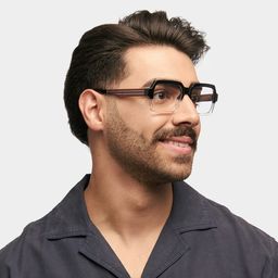 Jack Noir-Cristal Rectangulaire lunettes1