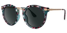 Quentina Bleu Ronde lunettes de soleil1