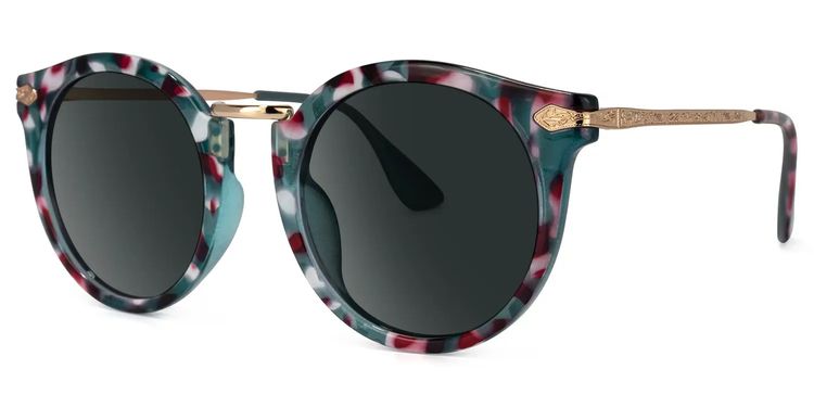 Quentina Bleu Ronde lunettes de soleil