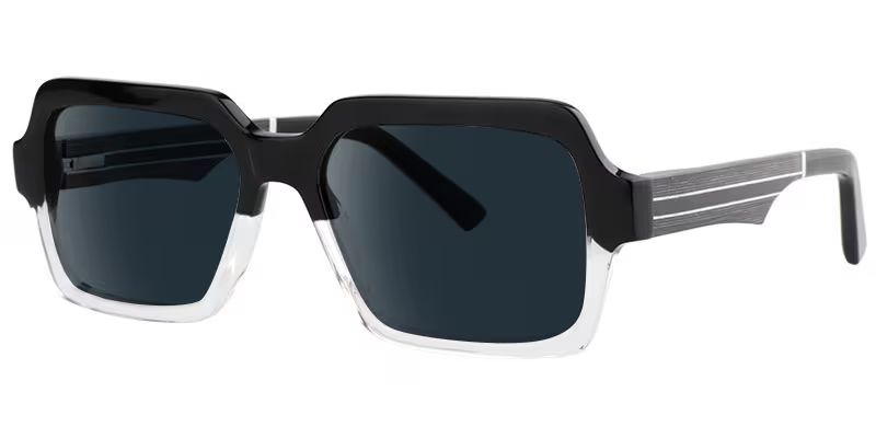 Lunettes de soleil de vue Rectangle Noir-Cristal Jack | ZEELOOL1