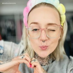 Chanty Rose et vert Ronde lunettes7