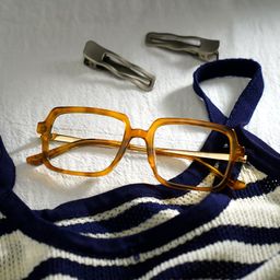 Beatrice Jaune Rectangulaire lunettes0