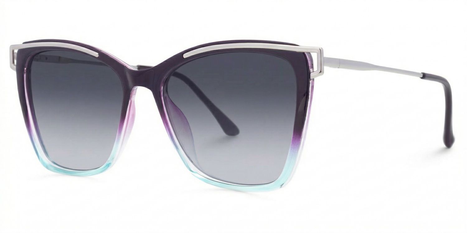 Lunettes de soleil de style Square Bleu-Violet Krystle | ZEELOOL Découvrir ZEELOOL1