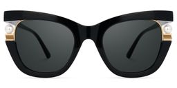 Pearl Noir Cat-eye lunettes de soleil0