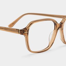 Clementine Marron Transparent Carré lunettes5